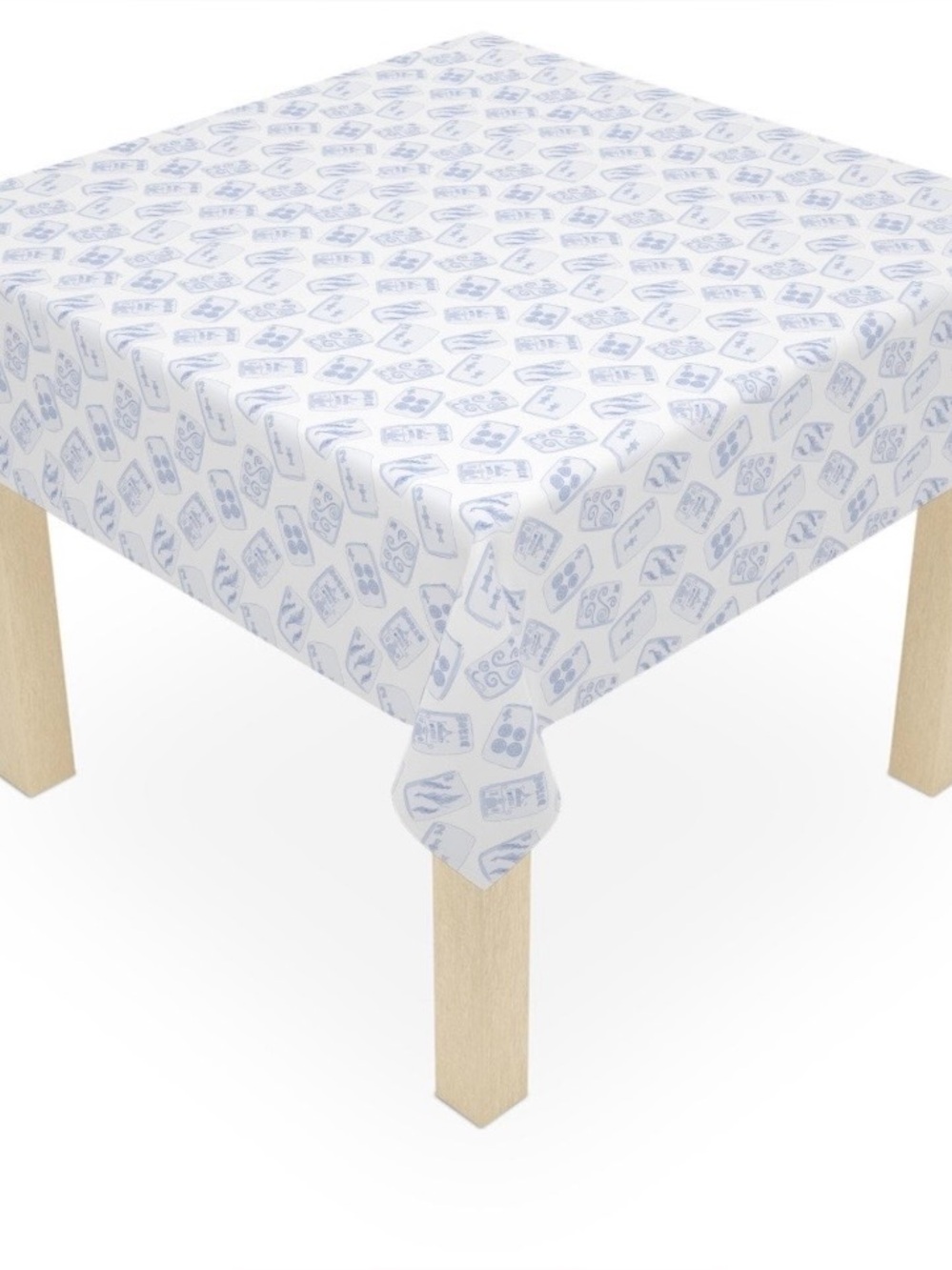 Blue & White Patterned Tablecloth – Home Dining